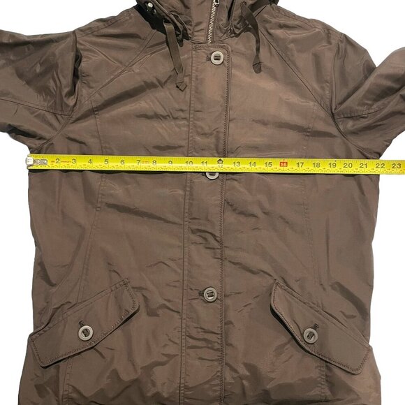 Lands' End Rain Jacket | Removable Hood | Brown - Picture 9 of 11